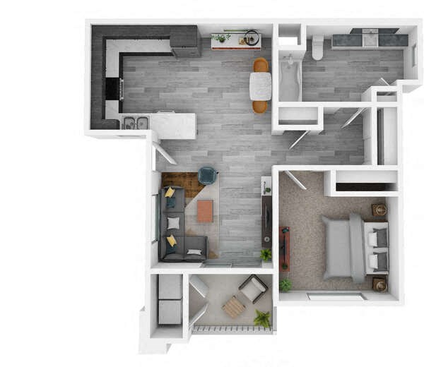 One Bedroom Floorplan